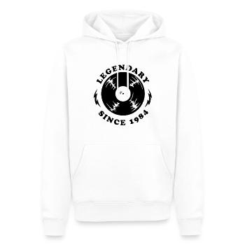 Millésime 1984 - Sweat à capuche Premium bio Homme - blanc - Devant - Nico (187cm)