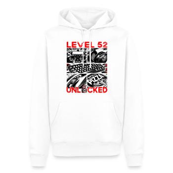 Birthday Level 52 Unlocked Gaming & Gamer - Men’s Premium Organic Hoodie - white - Front - Nico (187cm)