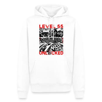 Geburtstag Level 55 freigeschaltet Gaming & Zocker - Männer Premium Bio Hoodie - Weiß - Vorne - Nico (187cm)