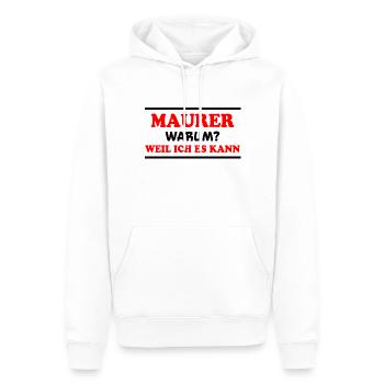 Maurer Spruch Baustelle Lustiges Maurer Geschenk - Männer Premium Bio Hoodie - Weiß - Vorne - Nico (187cm)