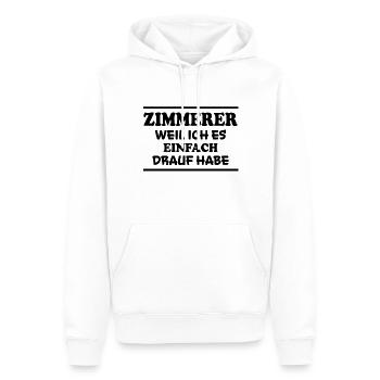 Zimmerer Spruch Zimmermann Witz Zimmerer Geschenk - Männer Premium Bio Hoodie - Weiß - Vorne - Nico (187cm)