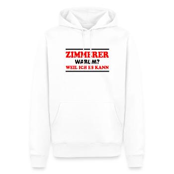 Zimmerer Spruch Zimmermann Witz Zimmerer Geschenk - Männer Premium Bio Hoodie - Weiß - Vorne - Nico (187cm)