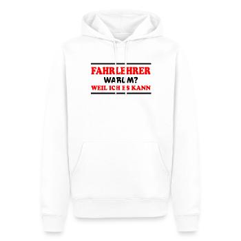 Fahrlehrer Spruch Lustige Fahrschullehrer Geschenk - Männer Premium Bio Hoodie - Weiß - Vorne - Nico (187cm)