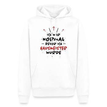 Hausmeister Spruch Lustiges Hausmeister Geschenk - Männer Premium Bio Hoodie - Weiß - Vorne - Nico (187cm)