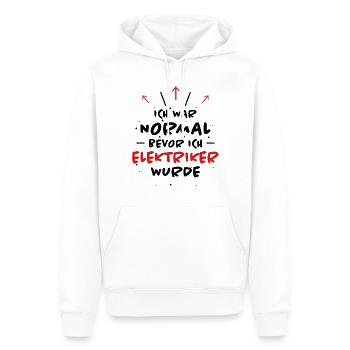 Elektriker Spruch Job Lustiges Elektriker Geschenk - Männer Premium Bio Hoodie - Weiß - Vorne - Nico (187cm)