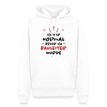 Bauleiter Spruch Baustelle Fun Bauleiter Geschenk - Männer Premium Bio Hoodie - Weiß - Vorne - Nico (187cm)
