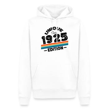 Unique depuis 1925 Edition Anniversaire Millésime 1925 - Sweat à capuche Premium bio Homme - blanc - Devant - Nico (187cm)