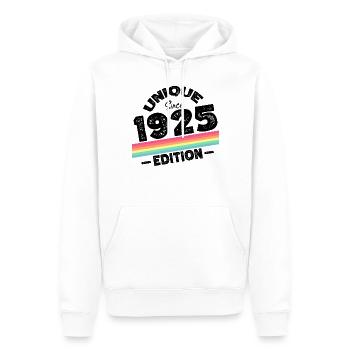 Unique depuis 1925 Edition Anniversaire Millésime 1925 - Sweat à capuche Premium bio Homme - blanc - Devant - Nico (187cm)