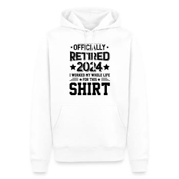 Offiziell im Ruhestand 2024 Ich habe mein ganzes Leben lang gearbeitet - Männer Premium Bio Hoodie - Weiß - Vorne - Nico (187cm)