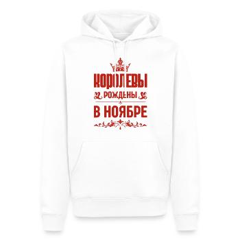 Russe Fille Femme Née En Novembre Russe - Sweat à capuche Premium bio Homme - blanc - Devant - Nico (187cm)