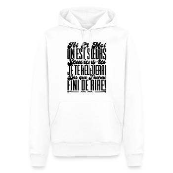 Sisters Gift. You and I are sisters, remember - Men’s Premium Organic Hoodie - white - Front - Nico (187cm)