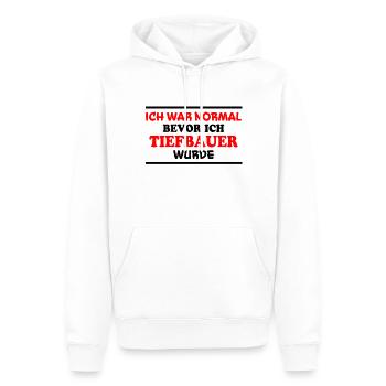Tiefbauer Spruch Beruf Lustiges Tiefbauer Geschenk - Männer Premium Bio Hoodie - Weiß - Vorne - Nico (187cm)