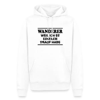 Wanderer Spruch Outdoor Lustiges Wandern Geschenk - Männer Premium Bio Hoodie - Weiß - Vorne - Nico (187cm)