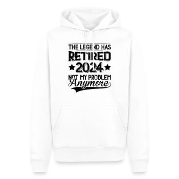 La légende a pris sa retraite en 2024, ce n’est plus mon problème - Sweat à capuche Premium bio Homme - blanc - Devant - Nico (187cm)