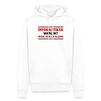 Informatiker Spruch Lustige Programmierer Geschenk - Männer Premium Bio Hoodie - Weiß - Vorne - Nico (187cm)
