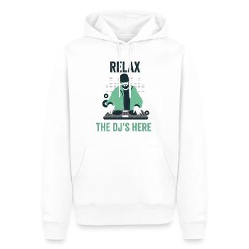 Entspannen Sie sich Der DJ ist da - Männer Premium Bio Hoodie - Weiß - Vorne - Nico (187cm)