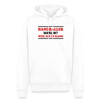 Handball Spruch Sport Lustiges Handballer Geschenk - Männer Premium Bio Hoodie - Weiß - Vorne - Nico (187cm)