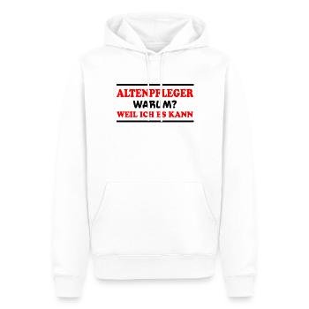 Altenpfleger Spruch Lustiges Altenpfleger Geschenk - Männer Premium Bio Hoodie - Weiß - Vorne - Nico (187cm)