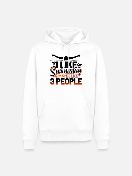 Swimming I Like Swimming - Men’s Premium Organic Hoodie - white