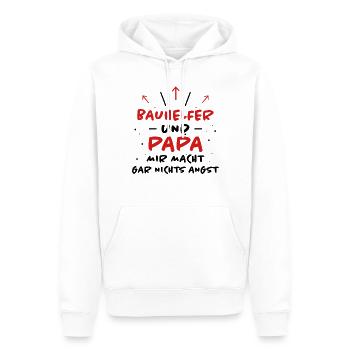 Bauhelfer Spruch Beruf Lustiges Bauhelfer Geschenk - Männer Premium Bio Hoodie - Weiß - Vorne - Nico (187cm)