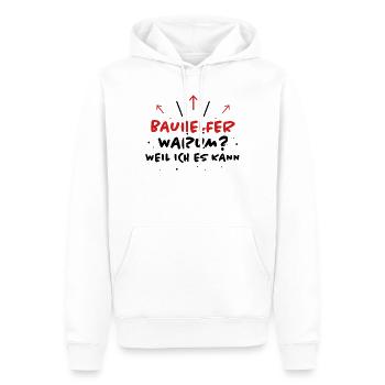 Bauhelfer Spruch Beruf Lustiges Bauhelfer Geschenk - Männer Premium Bio Hoodie - Weiß - Vorne - Nico (187cm)