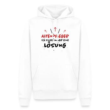 Altenpfleger Spruch Lustiges Altenpfleger Geschenk - Männer Premium Bio Hoodie - Weiß - Vorne - Nico (187cm)