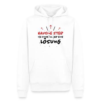 Hausmeister Spruch Lustiges Hausmeister Geschenk - Männer Premium Bio Hoodie - Weiß - Vorne - Nico (187cm)