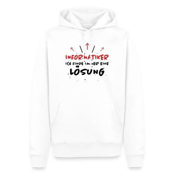 Informatiker Spruch Lustige Programmierer Geschenk - Männer Premium Bio Hoodie - Weiß - Vorne - Nico (187cm)
