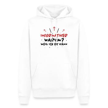 Informatiker Spruch Lustige Programmierer Geschenk - Männer Premium Bio Hoodie - Weiß - Vorne - Nico (187cm)