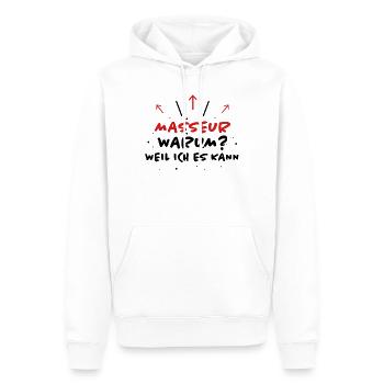 Masseur Spruch Massage Lustiges Masseur Geschenk - Männer Premium Bio Hoodie - Weiß - Vorne - Nico (187cm)