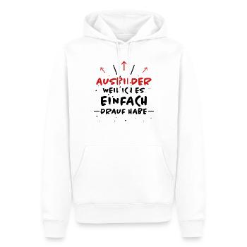 Ausbilder Spruch Beruf Lustiges Ausbilder Geschenk - Männer Premium Bio Hoodie - Weiß - Vorne - Nico (187cm)