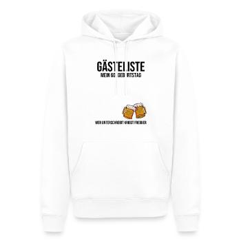60e anniversaire - Livre d’or - Sweat à capuche Premium bio Homme - blanc - Devant - Nico (187cm)