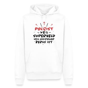 Polizist Spruch Polizei Lustiges Polizist Geschenk - Männer Premium Bio Hoodie - Weiß - Vorne - Nico (187cm)