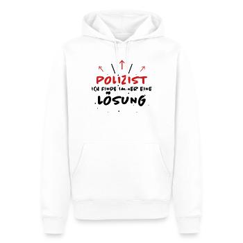 Polizist Spruch Polizei Lustiges Polizist Geschenk - Männer Premium Bio Hoodie - Weiß - Vorne - Nico (187cm)