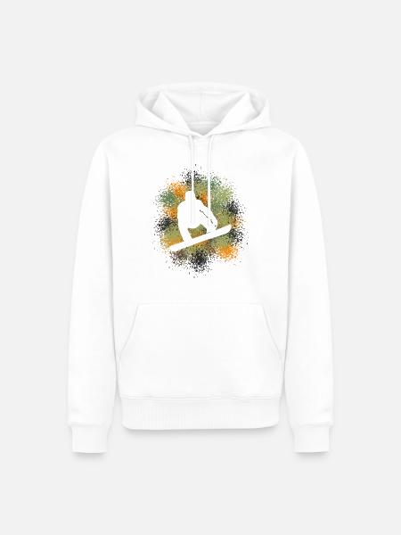 Snowboard Wintersportler - Männer Premium Bio Hoodie - Weiß