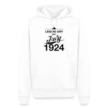 100e anniversaire Légendaire depuis juillet 1924 - Sweat à capuche Premium bio Homme - blanc - Devant - Nico (187cm)