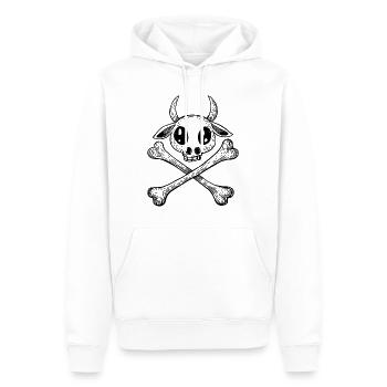 Surf & Skate Cow Skull Chemise Streetwear Urbaine - Sweat à capuche Premium bio Homme - blanc - Devant - Nico (187cm)