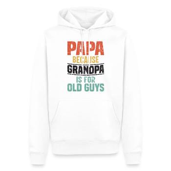 Papa Because Grandpa Is For Old Guys - Men’s Premium Organic Hoodie - white - Front - Nico (187cm)