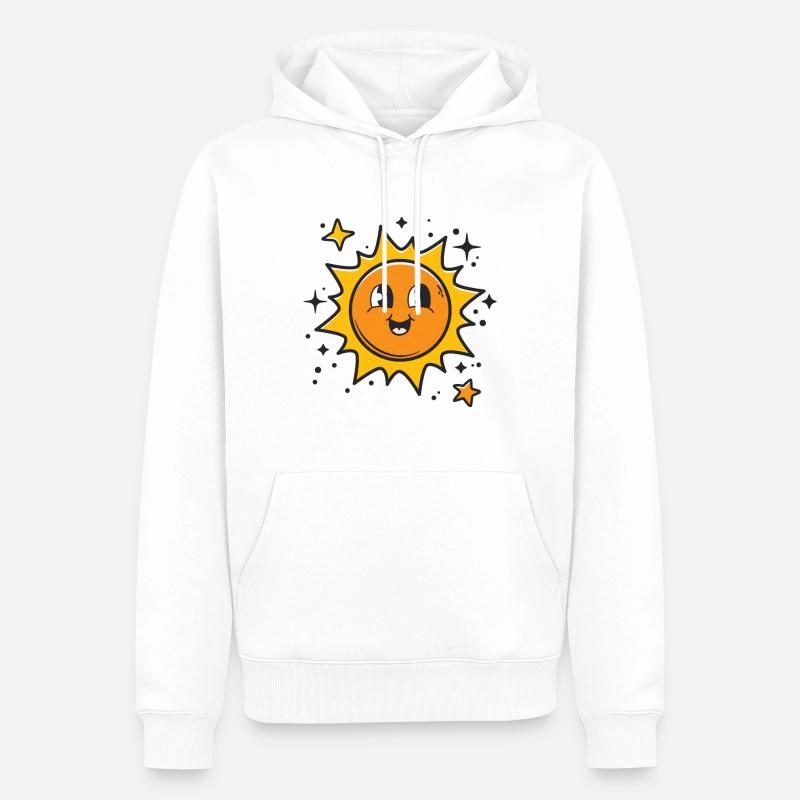 Frohe Sonne - Männer Premium Bio Hoodie - Weiß