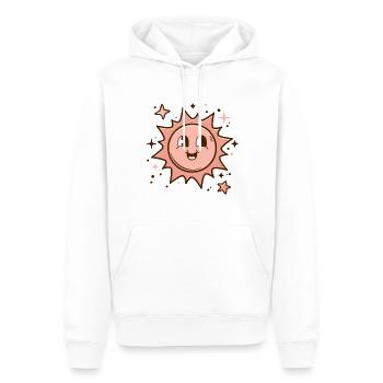 Rose soleil heureux - Sweat à capuche Premium bio Homme - blanc - Devant - Nico (187cm)