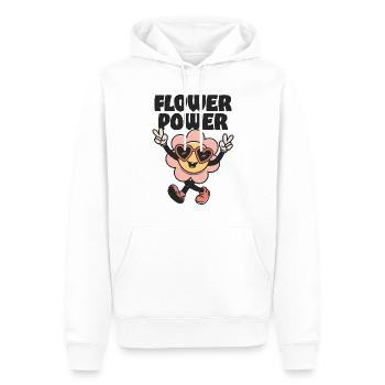 Le pouvoir des fleurs - Sweat à capuche Premium bio Homme - blanc - Devant - Nico (187cm)