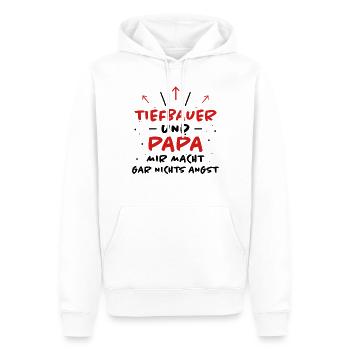 Tiefbauer Spruch Beruf Lustiges Tiefbauer Geschenk - Männer Premium Bio Hoodie - Weiß - Vorne - Nico (187cm)