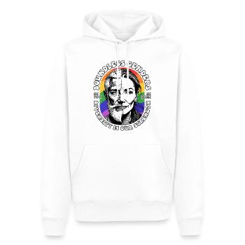 LGBTQIA+ Pride T-Shirt: Unity in Diversity - Men’s Premium Organic Hoodie - white - Front - Nico (187cm)