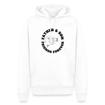Père et fils Amis pour toujours noirs - Sweat à capuche Premium bio Homme - blanc - Devant - Nico (187cm)