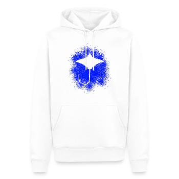 Ray – Elegant Float of the Seas - Men’s Premium Organic Hoodie - white - Front - Nico (187cm)