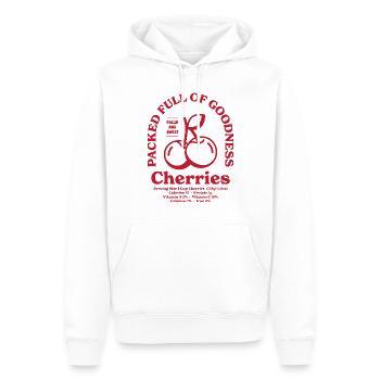 Kirschen Ernährung - Männer Premium Bio Hoodie - Weiß - Vorne - Nico (187cm)