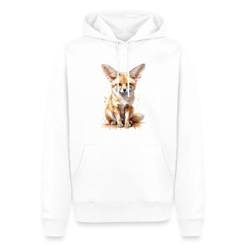 Große Ohren & großer Charme: Aquarell Fennec Fuchs - Männer Premium Bio Hoodie - Weiß - Vorne - Nico (187cm)