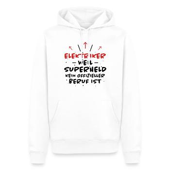 Elektriker Spruch Job Lustiges Elektriker Geschenk - Männer Premium Bio Hoodie - Weiß - Vorne - Nico (187cm)