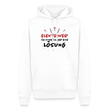 Elektriker Spruch Job Lustiges Elektriker Geschenk - Männer Premium Bio Hoodie - Weiß - Vorne - Nico (187cm)