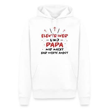 Elektriker Spruch Job Lustiges Elektriker Geschenk - Männer Premium Bio Hoodie - Weiß - Vorne - Nico (187cm)